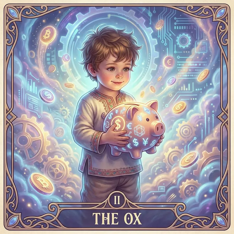 Young Boy With Global Piggy Bank | Growth & Learning Symbolism