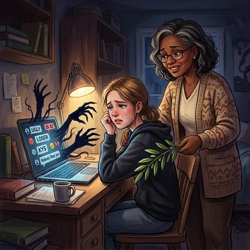 Powerful Illustration of Cyber Bullying Impact