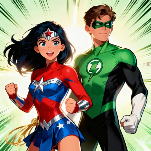 Dynamic Duo: Girl and Boy Superheroes