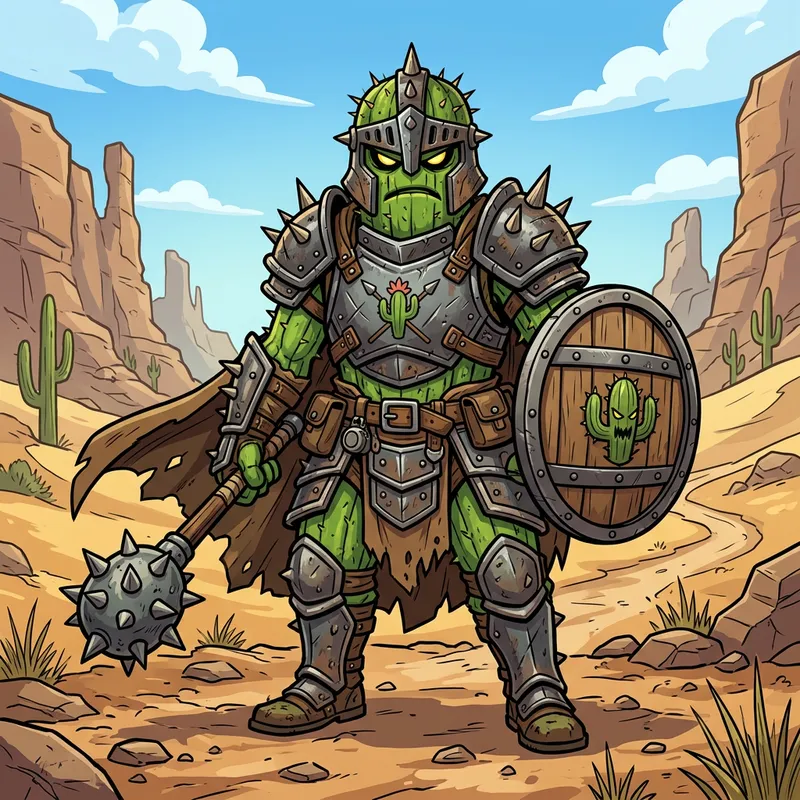 Cactus Warrior Cartoon Game Asset Cactus Warrior Cartoon Game Asset