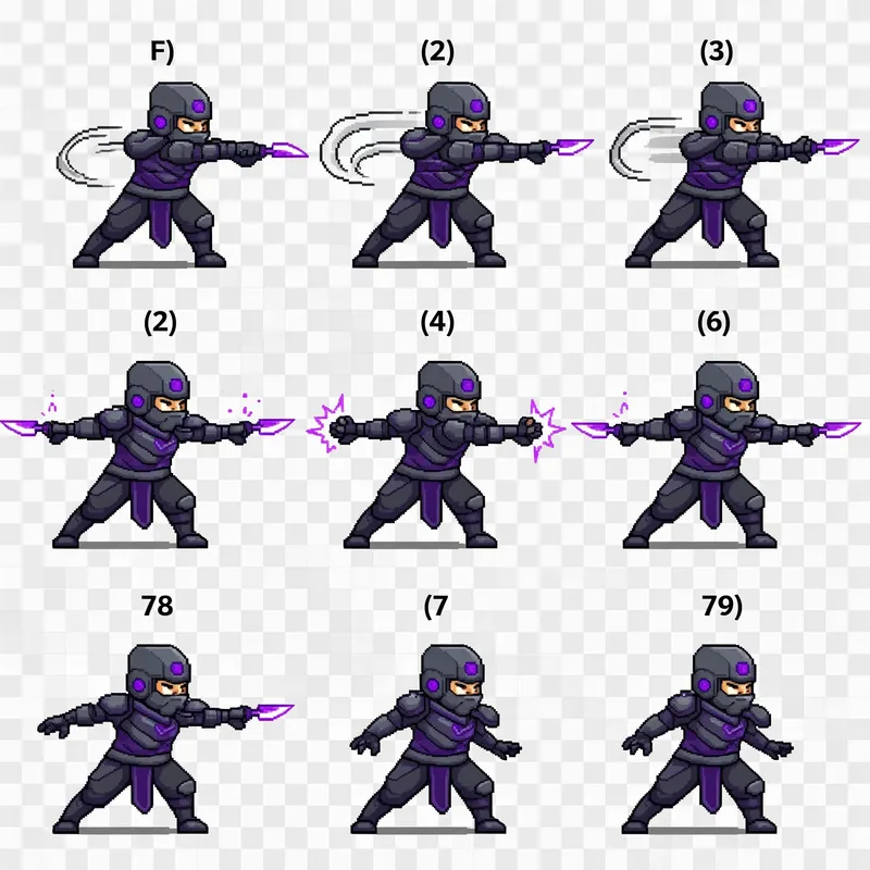 Futuristic Ninja Animation Sprite Sheet