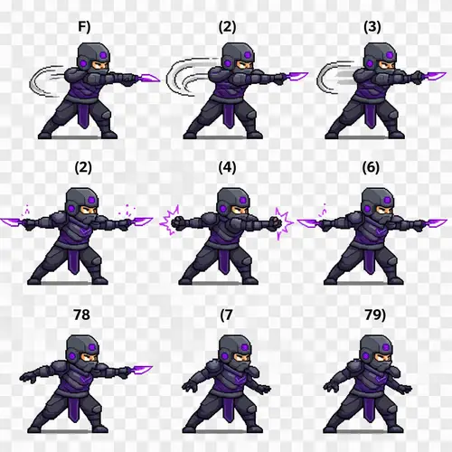 Futuristic Ninja Animation Sprite Sheet