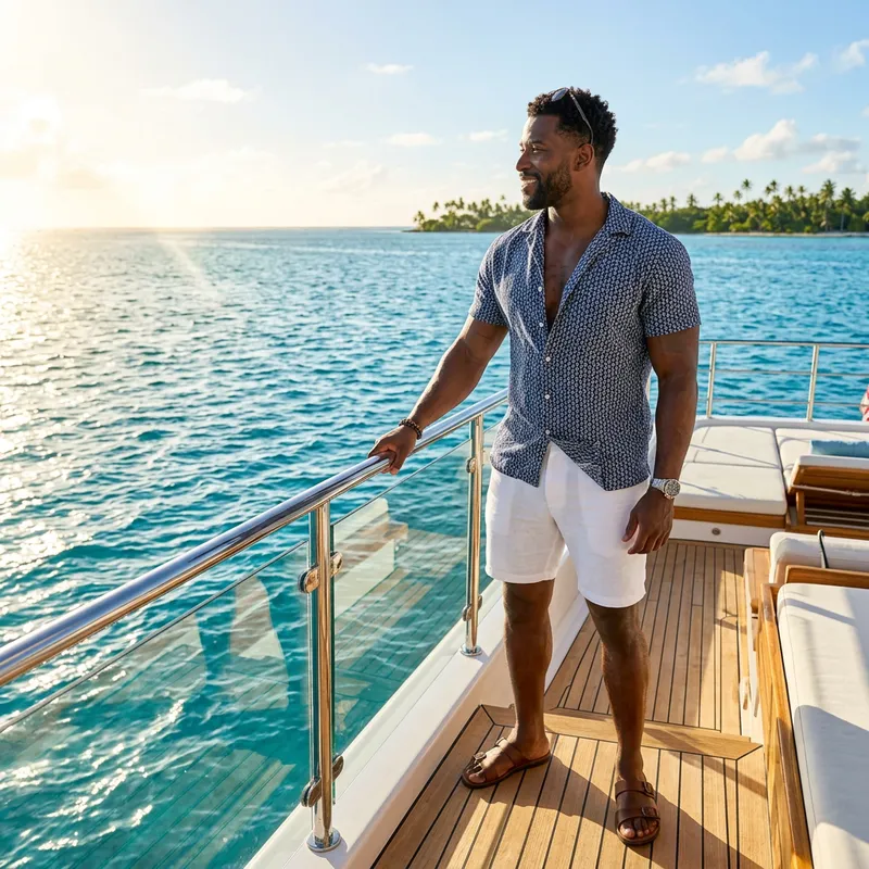 Strong Man on a Yacht in the South Pacific Strong Man on a Yacht in the South Pacific