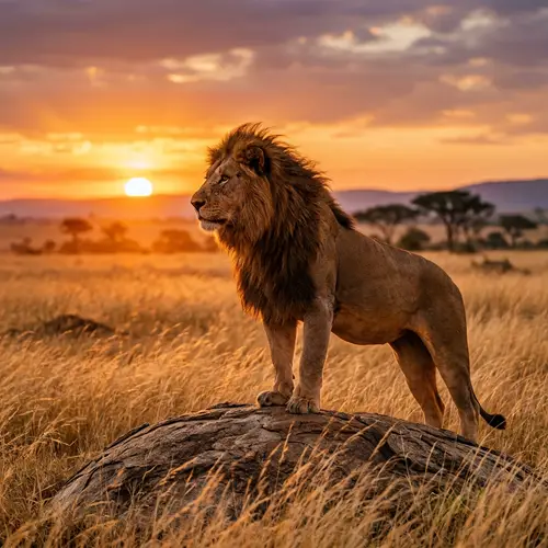 Majestic Leone on African Savannah | Nature's Beauty Captured