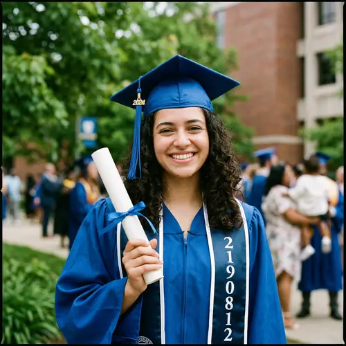 Blue Graduation Cap Photo - Celebrate Your Achievement