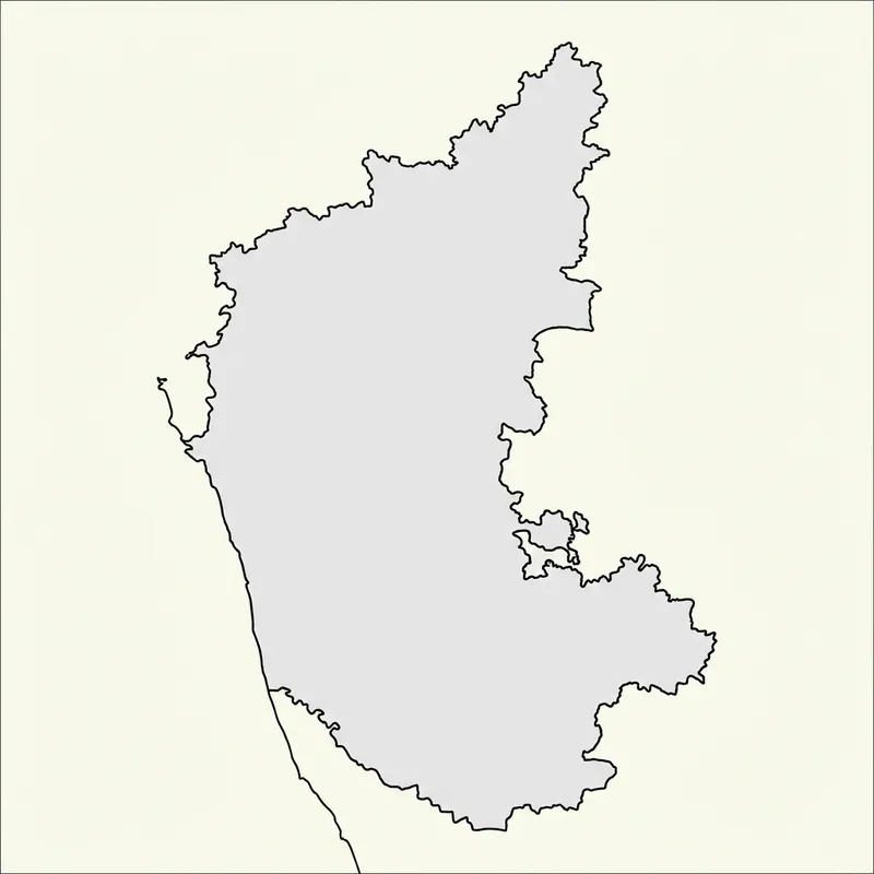 Karnataka Map Outline - Detailed and Accurate
