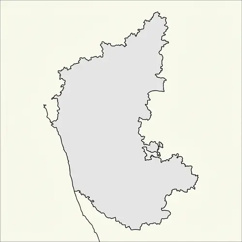 Outline Map of Karnataka, India