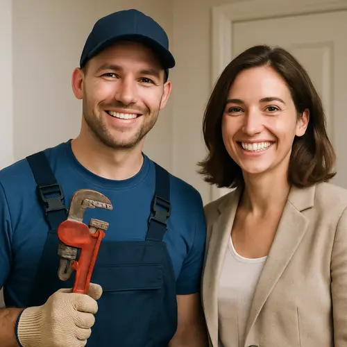 Smiling Plumber and Building Manager