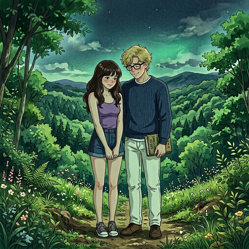 Moody Couples Illustration Inspired by Japanese Art