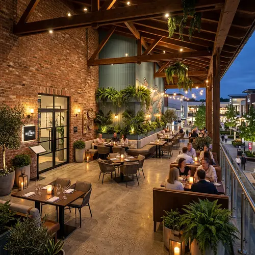 Elegant Restaurant Terrace Design with Cozy Ambiance