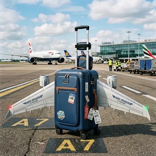 Travel Suitcase with Airplane Wings