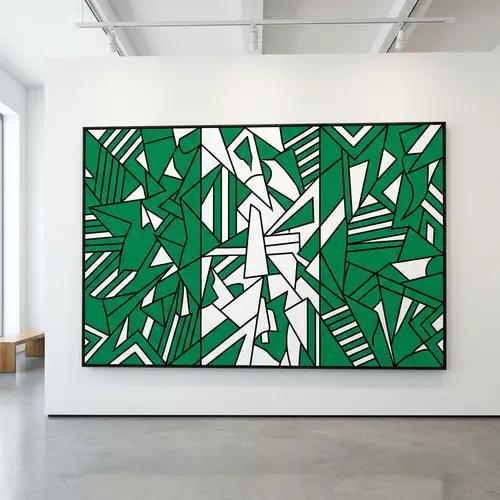 Nigerian Flag Print - Modern Interpretation in Green & White