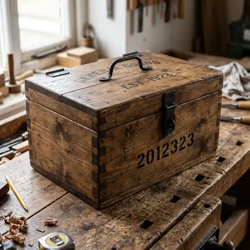 3D Wooden Box Rendering