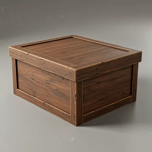 3D Wooden Box Rendering