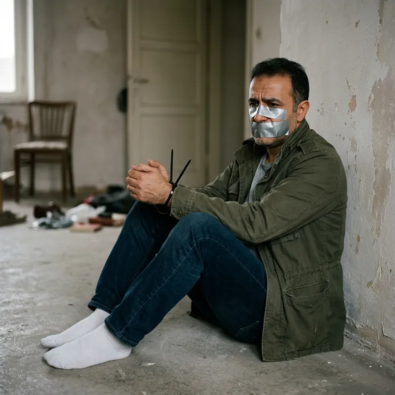 Man Bound and Gagged: A Disturbing Image