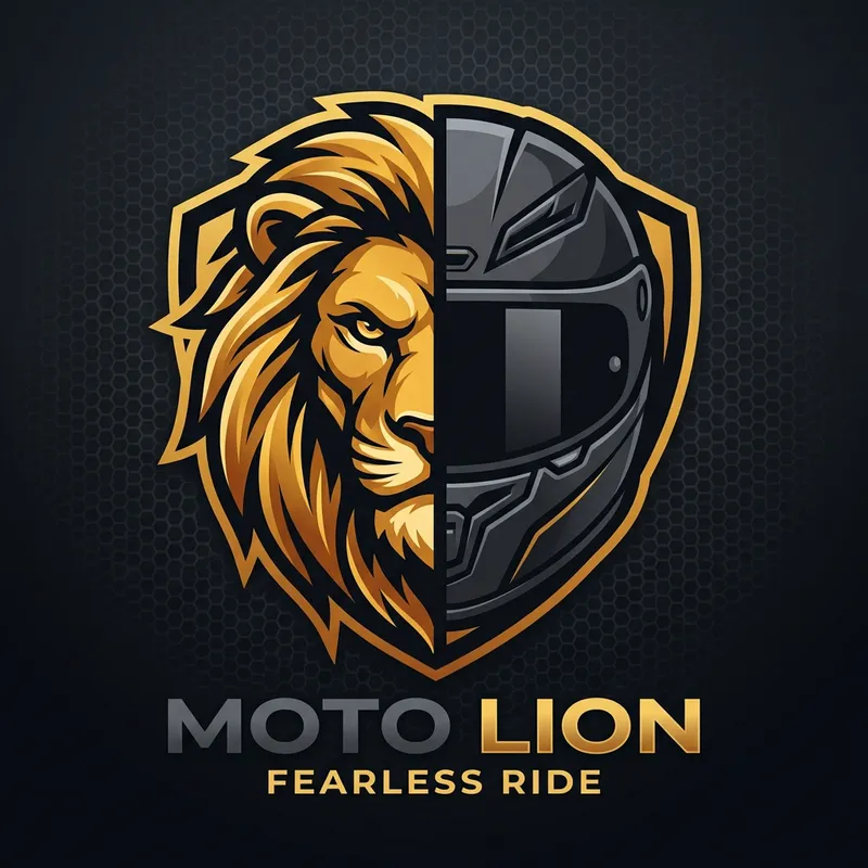 Lion Head Motorcycle Helmet Logo Design Lion Head Motorcycle Helmet Logo Design