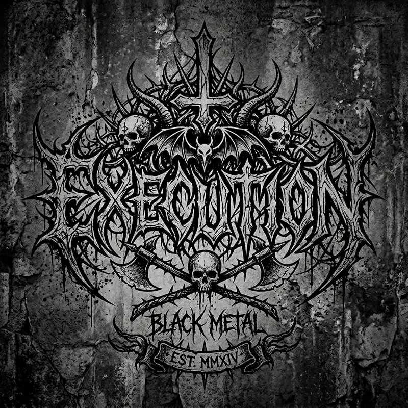 EXECUTION Black Metal Band Logo Design