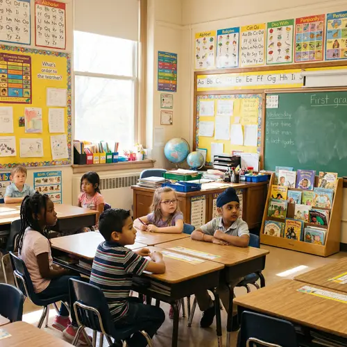 Colorful First Grade Classroom Experience