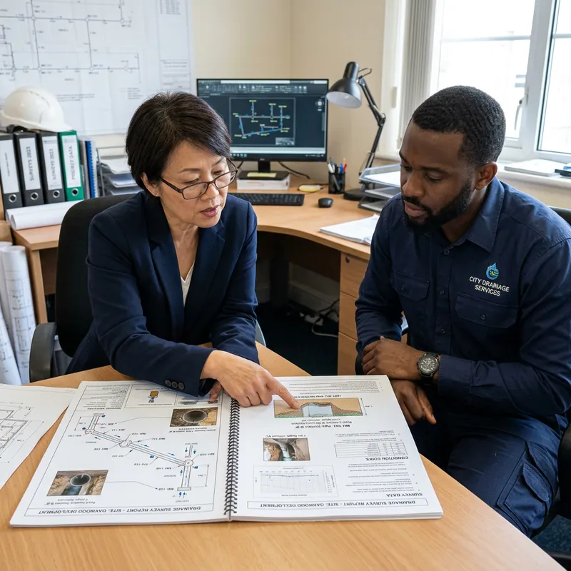 Professional Drainage Survey Report Review