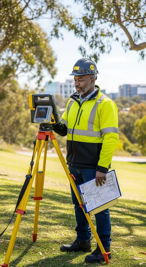 Expert Land Surveyor Conducting Utility Surveys