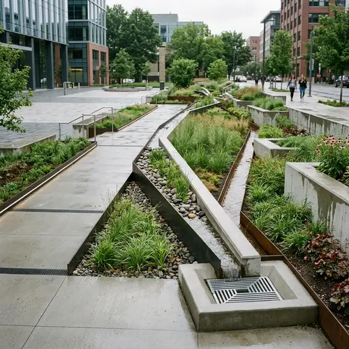Minimalist Water Drainage Landscape Design