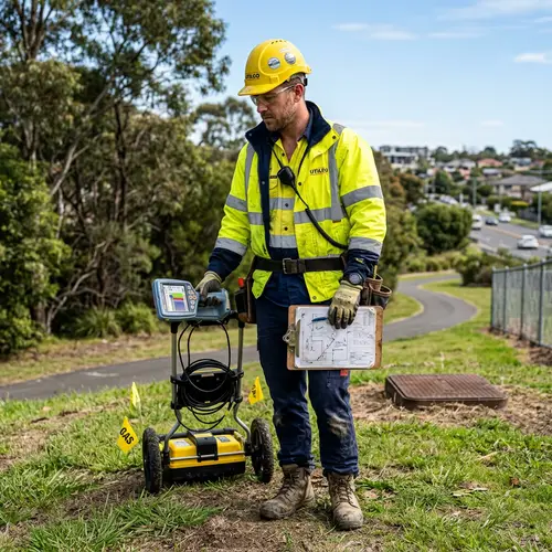 Expert Land Surveyor Conducting Utility Surveys