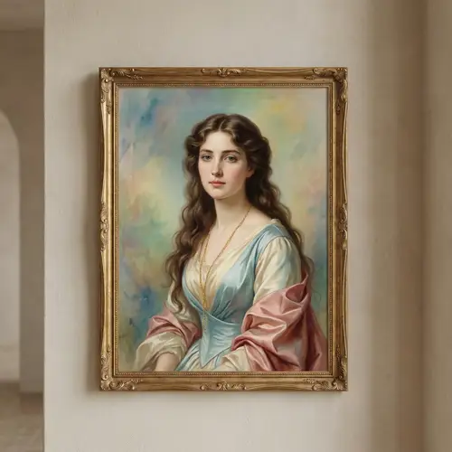 Romantic Art of Beautiful Woman | Pastel Colored Dress