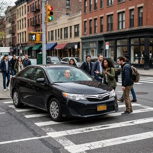 Car Infringes Pedestrian Crossing