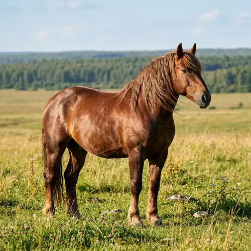 Stunning Bogatyr Horse in Tranquil Open Field