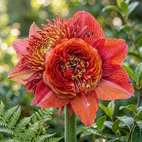 Exquisite Floral Fusion: Chrysanthemum, Amaryllis & Ranunculus Bloom