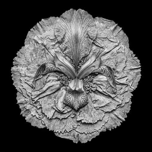 Unique Pressed Flower Macro Lens Photography - Detailed Botanical Composition