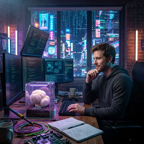 Athletic White Man Overcomes Challenges with Lion's Mane Mushroom Assistance