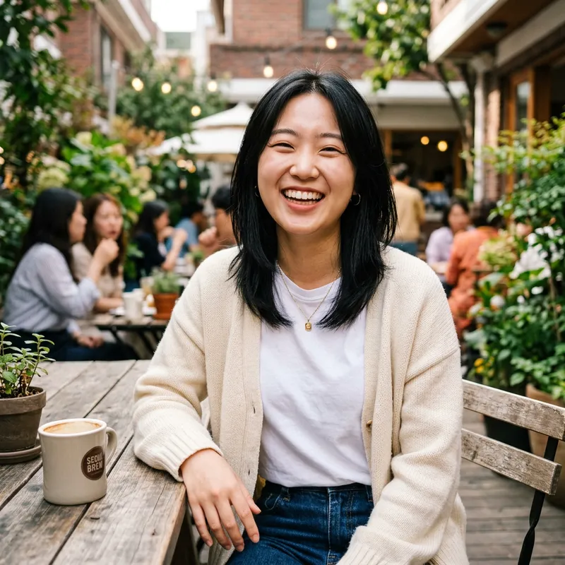 Beautiful and Smiling Woman in Casual Outfit Beautiful and Smiling Woman in Casual Outfit