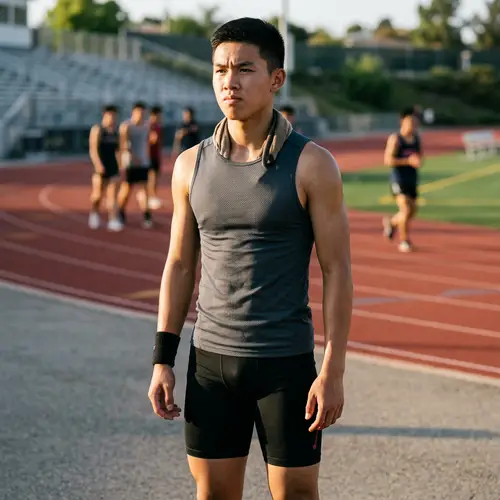 Physically Fit Asian Teenage Boy | Strong Abdominal Muscles