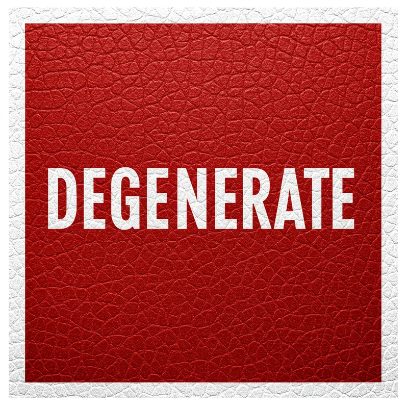 Stylish Red Faux Leather DEGENERATE Design
