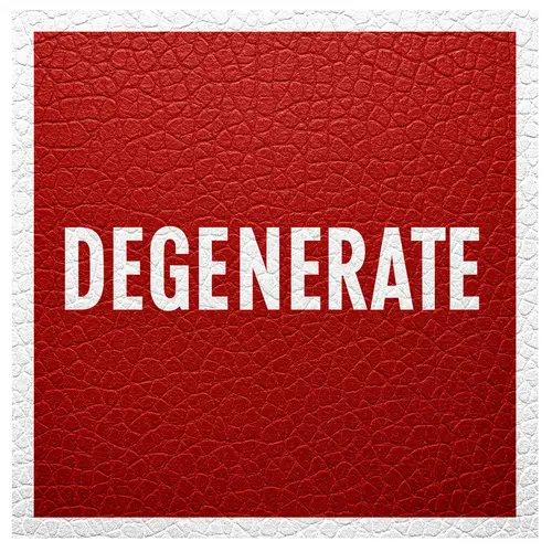 Stylish Red Faux Leather DEGENERATE Design