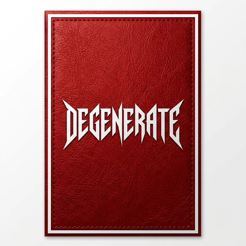 Stylish Red Faux Leather DEGENERATE Design
