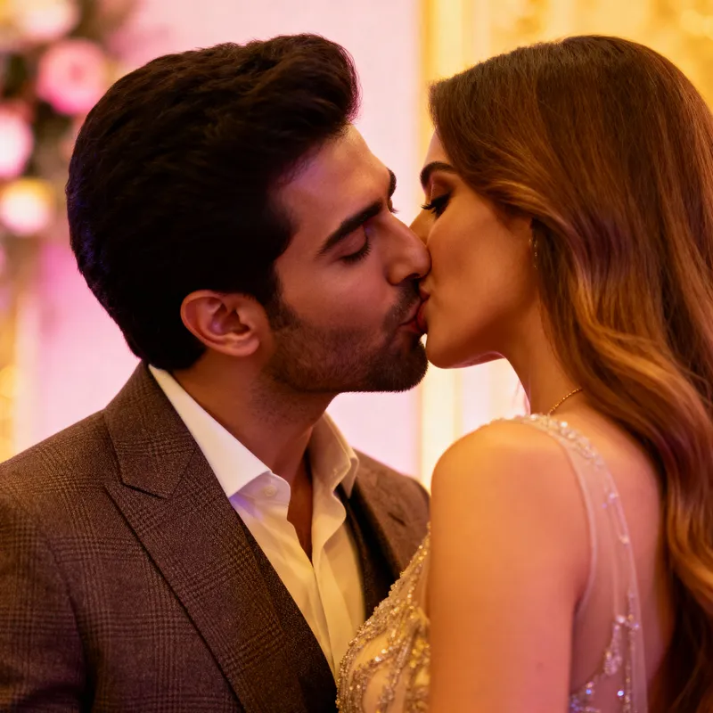 Gorgeous Couple Kissing – A Romantic Moment