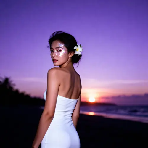 Glowing Beach Photo at Sunset