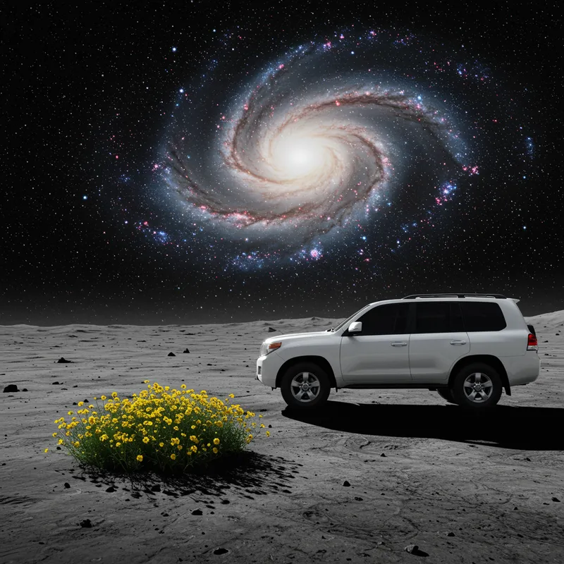 Toyota Land Cruiser on the Moon - A Galactic Adventure