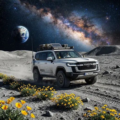 Toyota Land Cruiser on the Moon - A Galactic Adventure