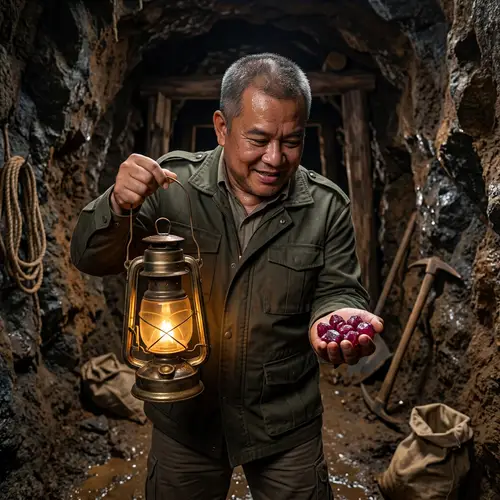 Discovering Rare Ruby Stones in the Mine