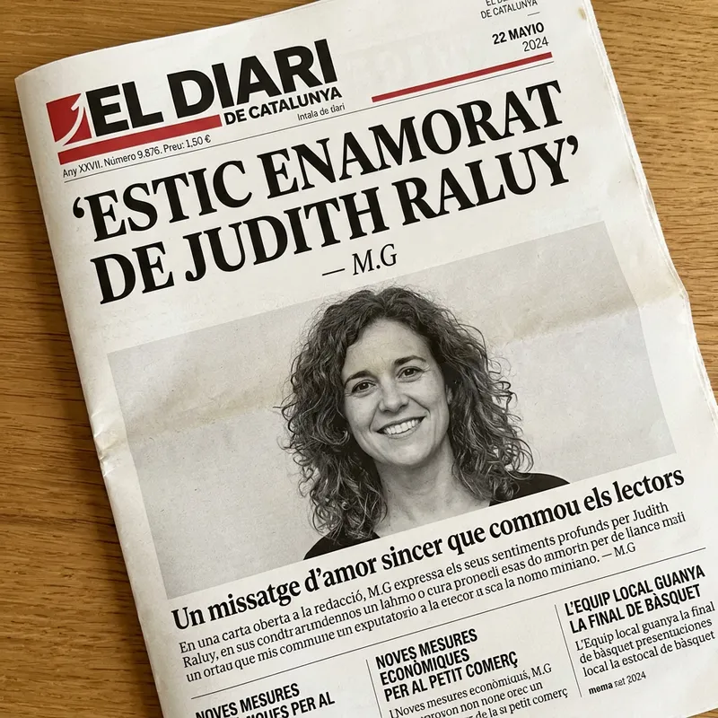 Newspaper Headline: In Love with Judith Raluy by M.G.