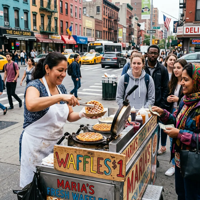 Delicious $1 Waffles at City Street Cart