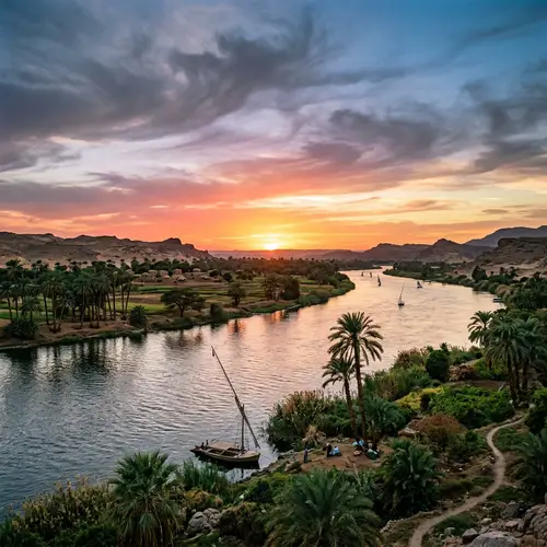 Spectacular Nile River Sunset Landscape