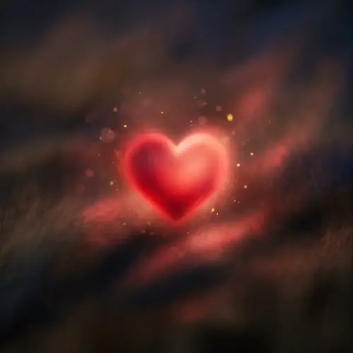 Glowing Radiant Heart Symbolizing Love and Passion