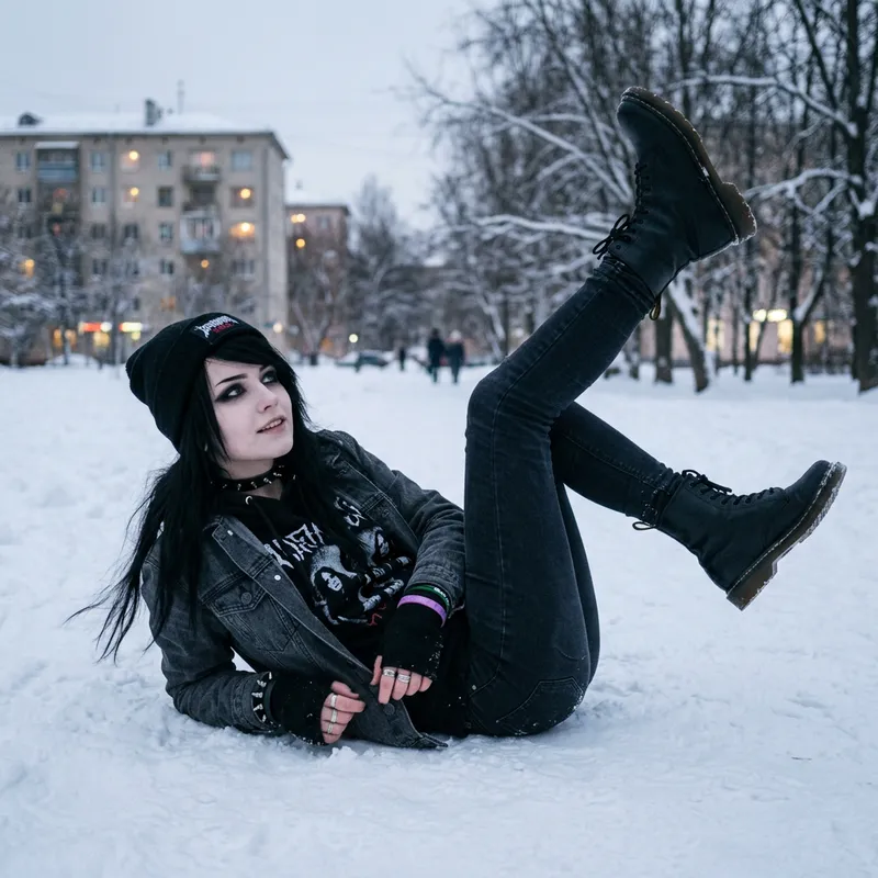 Russian Emo Beauty: Pale Skin, Dark Hair & Unique Style