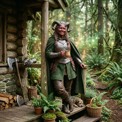 Retired Tiefling Fighter: Peaceful Life in the Woods