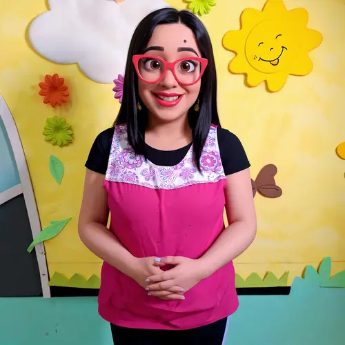 Joyful Pixar-Style Woman Illustration in 3D