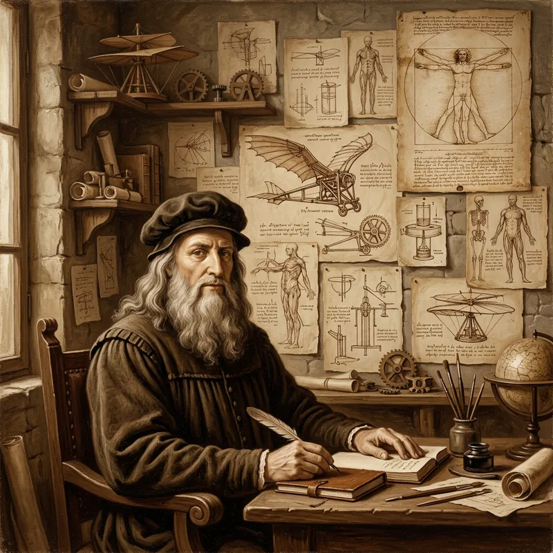 Leonardo da Vinci Renaissance Portrait & Inventions
